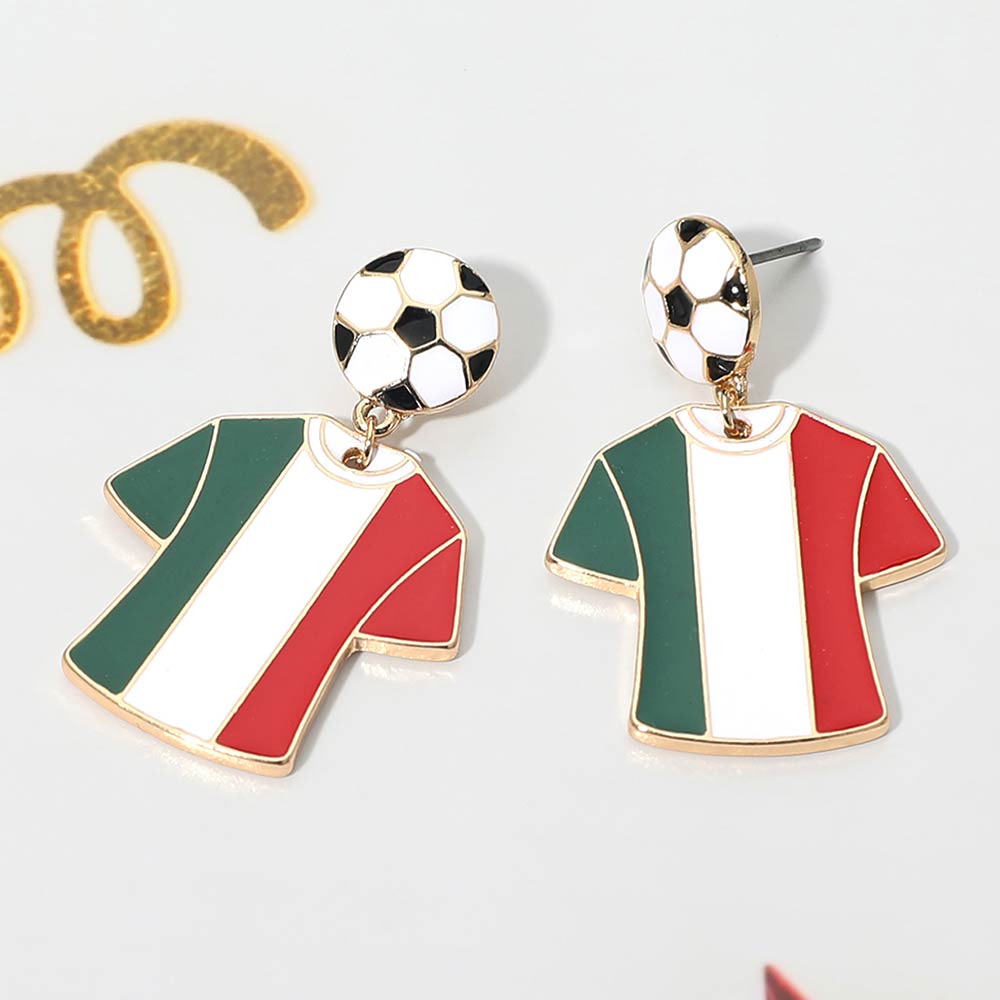 Italy Soccer Jersey Drop Earrings