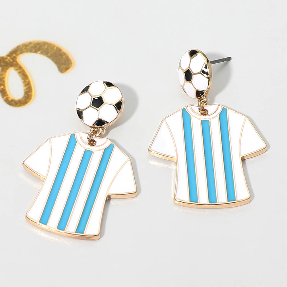 Argentina Soccer Jersey Drop Earrings