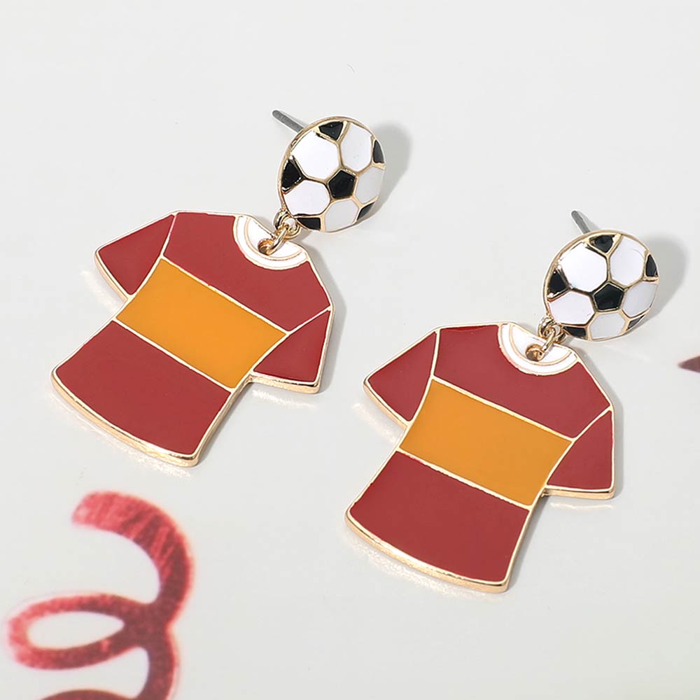 Spain Soccer Jersey Drop Earrings